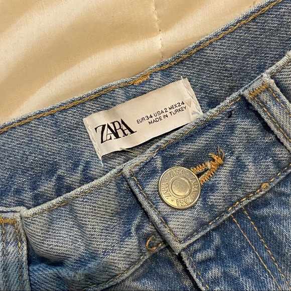 ZARA Ripped Wide Leg Jeans - Picture 5 of 7